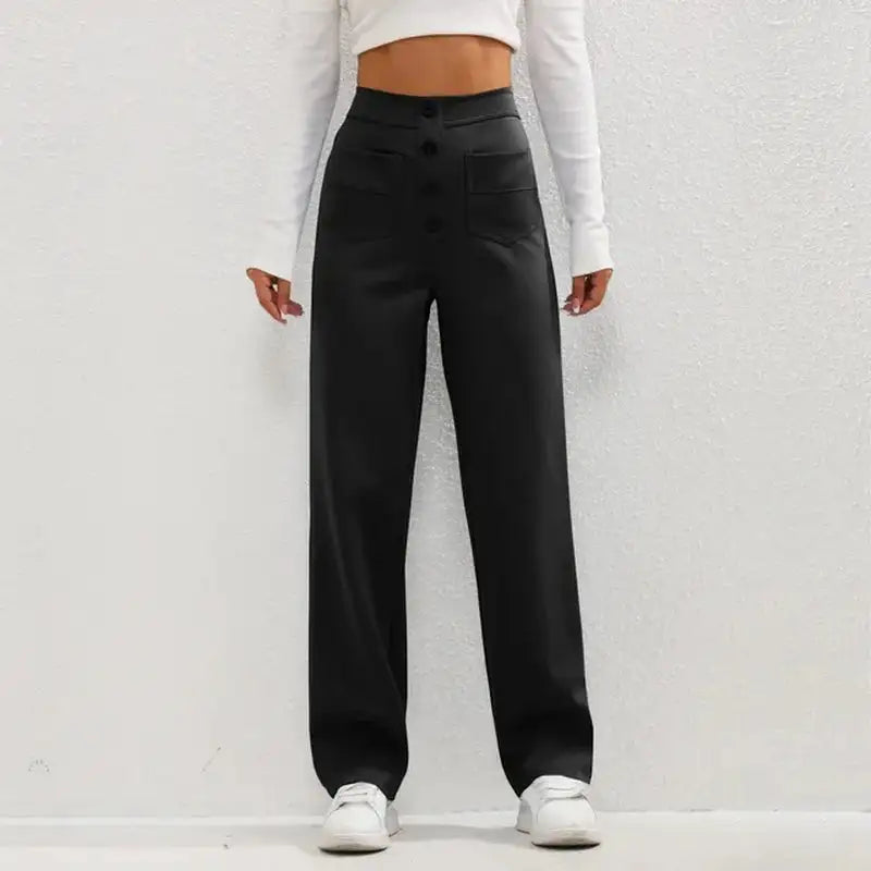 Anouk | High-Waist broek - Luxe Nova Zwart / L Luxe Nova broek