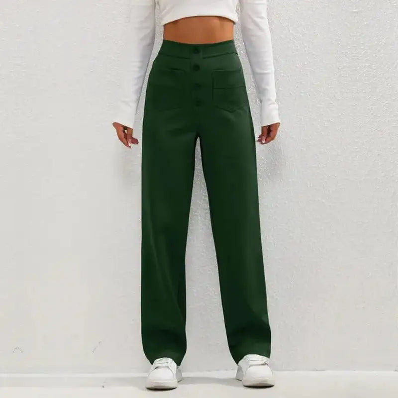 Anouk | High-Waist broek - Luxe Nova Donker groen / L Luxe Nova broek