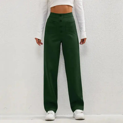 Anouk | High-Waist broek - Luxe Nova Donker groen / L Luxe Nova broek