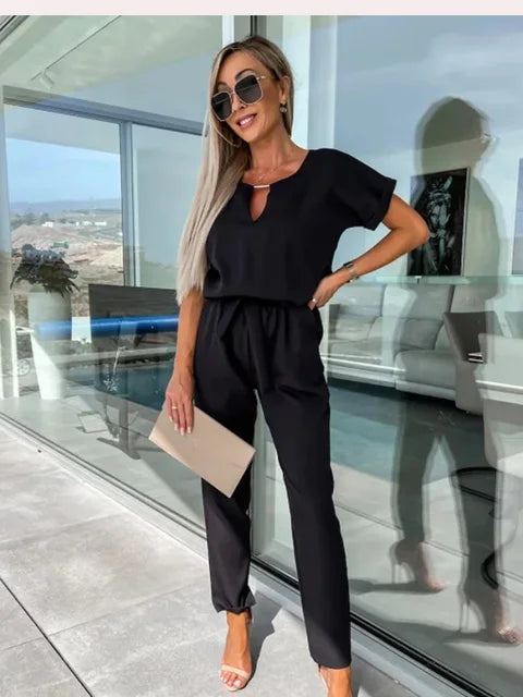 Djenna | Elegante Zomer Jumpsuit - Luxe Nova Zwart / S Luxe Nova Jumpsuit