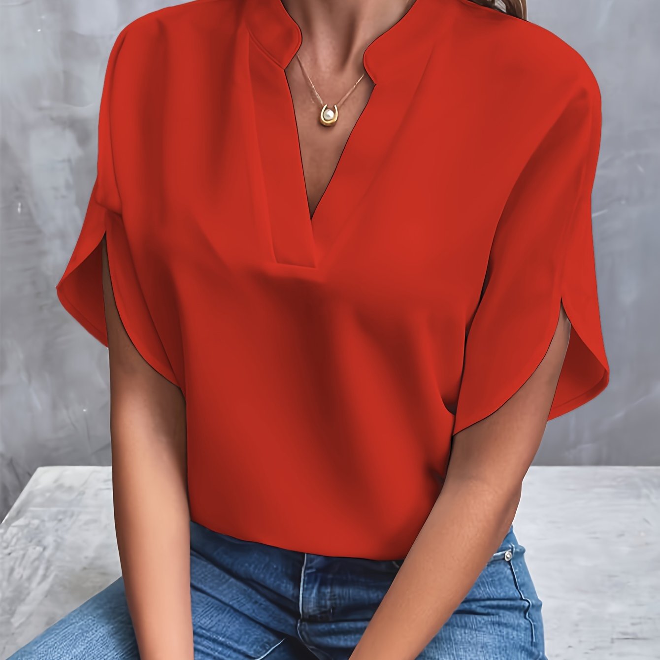 Ariane | Elegante Blouse - Luxe Nova Rood / S Luxe Nova Blouses & Shirts