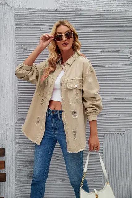 Amy | spijkerjasje - Luxe Nova Khaki / S Luxe Nova