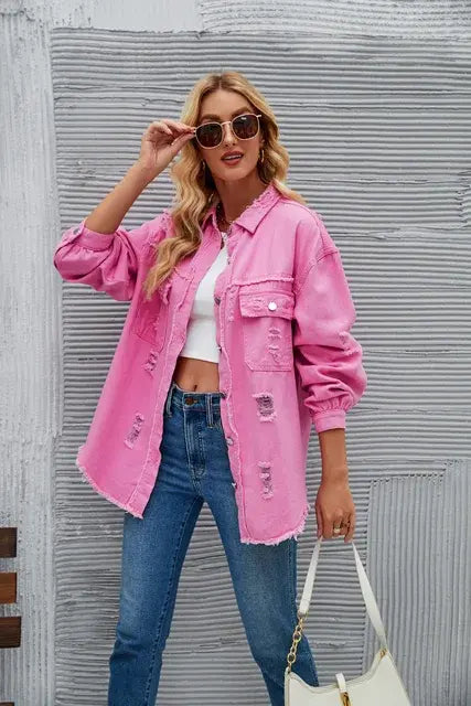 Amy | spijkerjasje - Luxe Nova Roze / S Luxe Nova