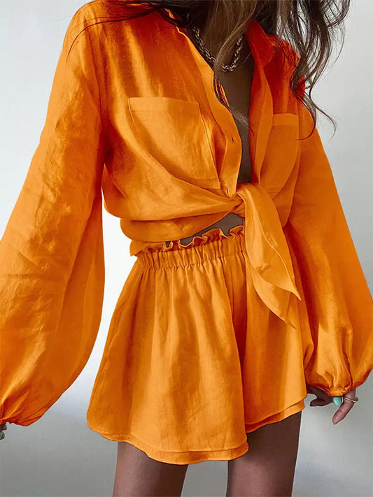 Ashley | 2-delige zomerset - Luxe Nova Oranje / S Luxe Nova