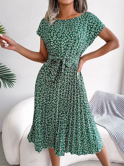 Aliyah | Zomerse Bloemenjurk - Luxe Nova Groen / S Luxe Nova Jurk