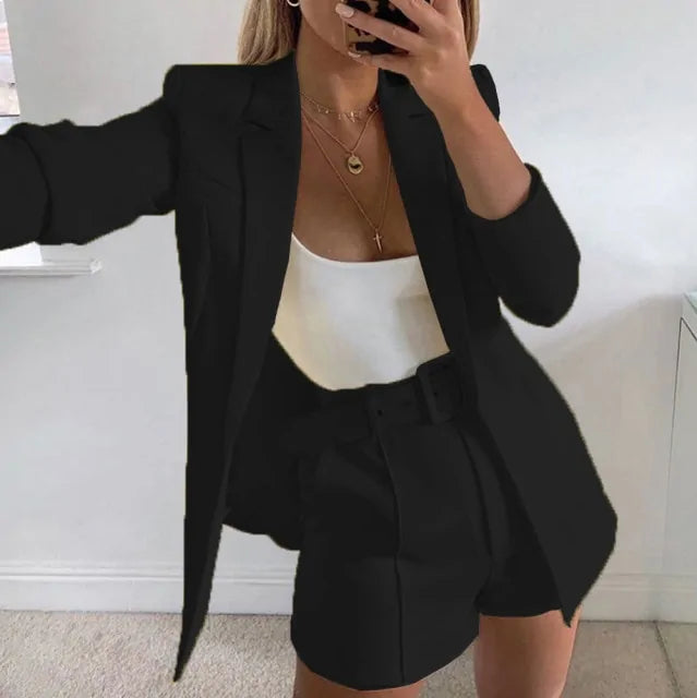 Sara | Cardigan en shorts - Luxe Nova Zwart / S Luxe Nova