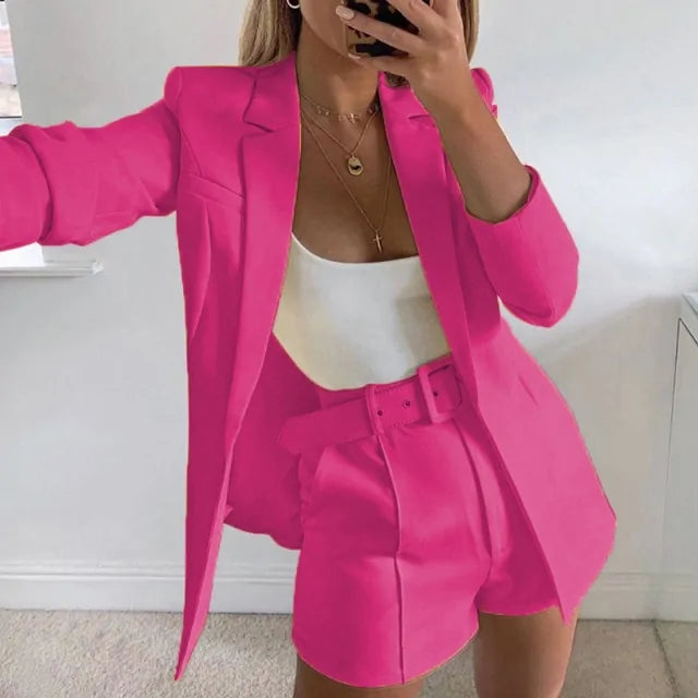 Sara | Cardigan en shorts - Luxe Nova Donker Roze / S Luxe Nova